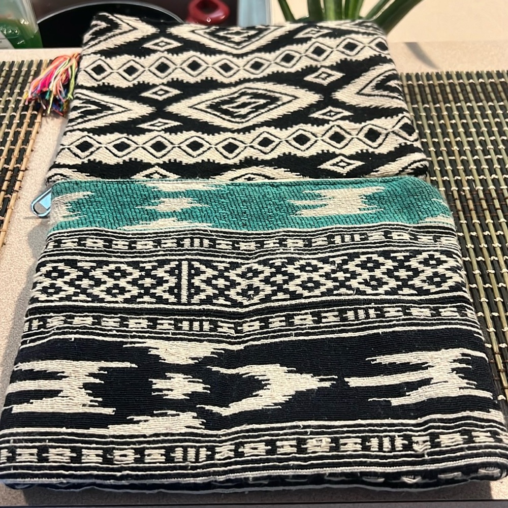 2 tribal print clutch bags